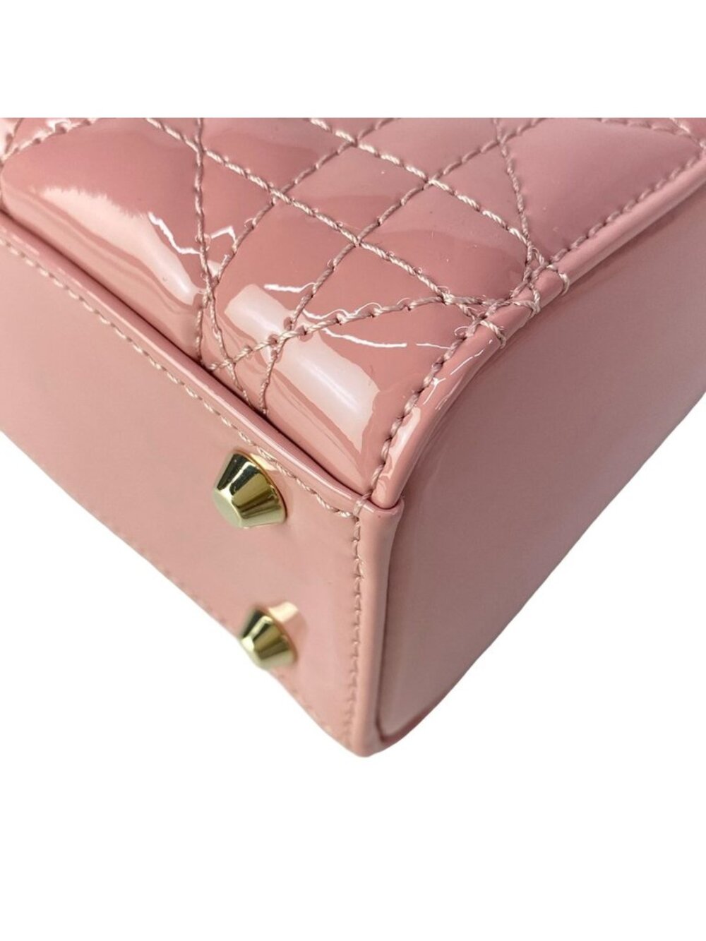 Dior Lady Mini Bag Pink Gold Leather - Picture 9 of 15